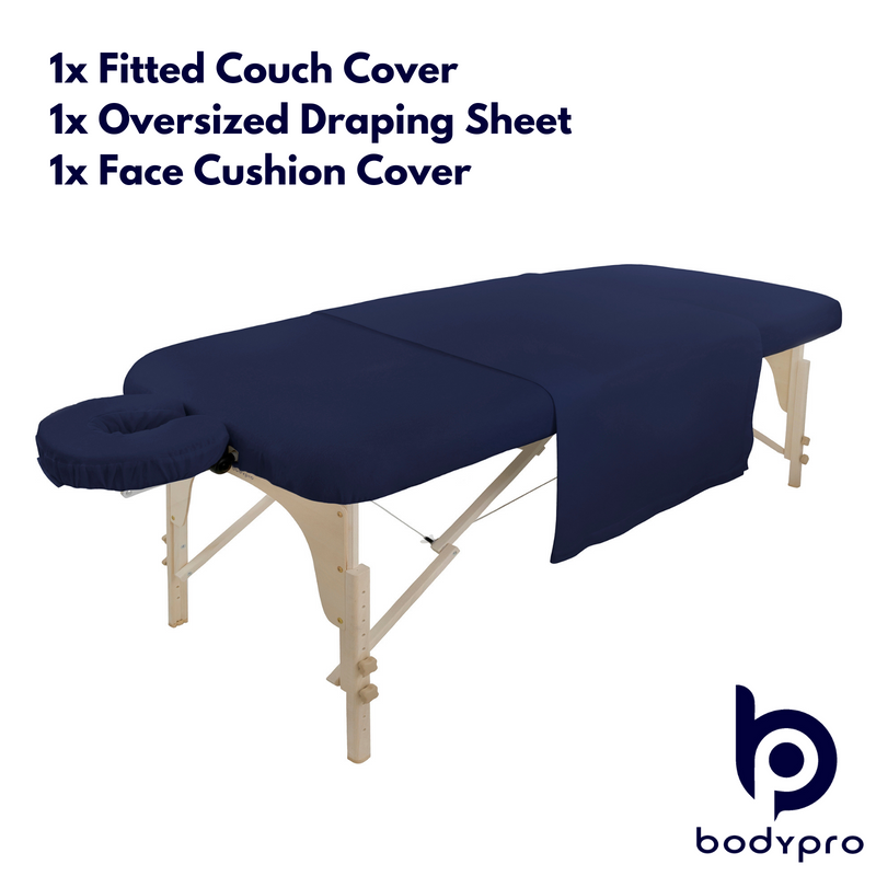 3 Piece Couch Cover Sheet Set - 100% Brushed Cotton Navy Without Breathe Hole