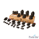 64 Piece Hot Stone Massage Set with Bamboo Presentation Box