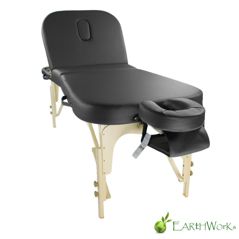 Earthworks Comfort Liftback Portable Massage Table Black