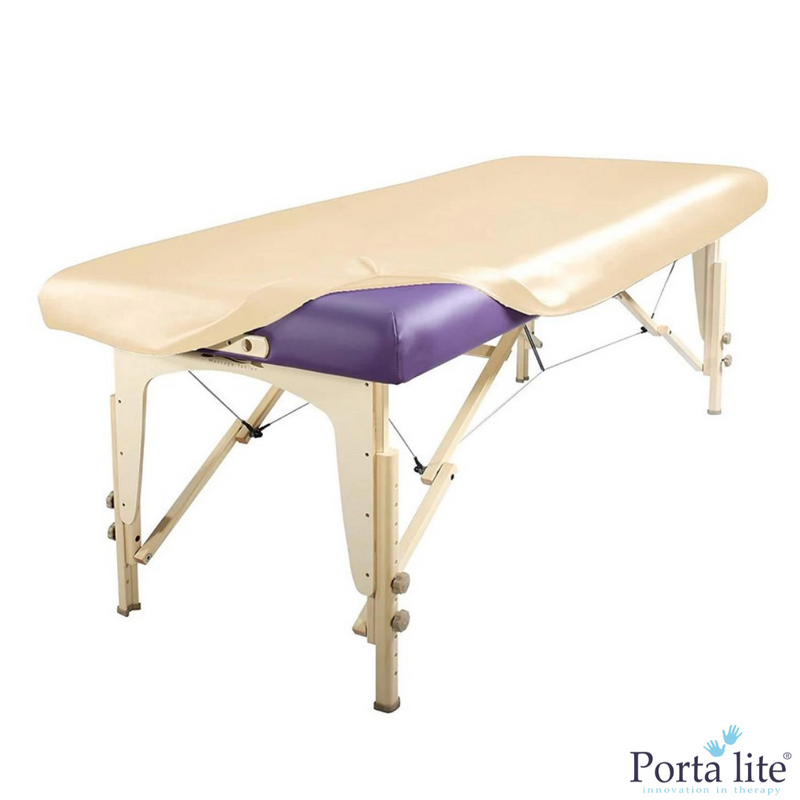 PU Vinyl Massage Table Replacement Cover & Protective Barrier - Waterproof Rounded Corners Cream