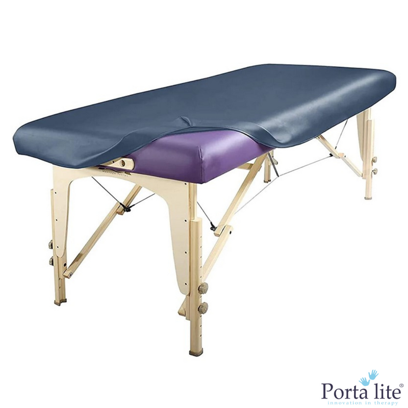 PU Vinyl Massage Table Replacement Cover & Protective Barrier - Waterproof Rounded Corners Agate Blue