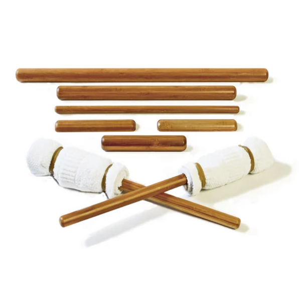 Vulsini Deluxe Warm Bamboo Stick Massage Set (8 Pieces)