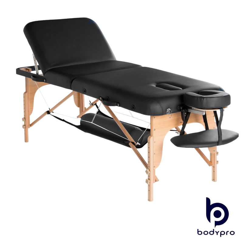 BodyPro Liftback Portable Massage Table Black 28" Wide