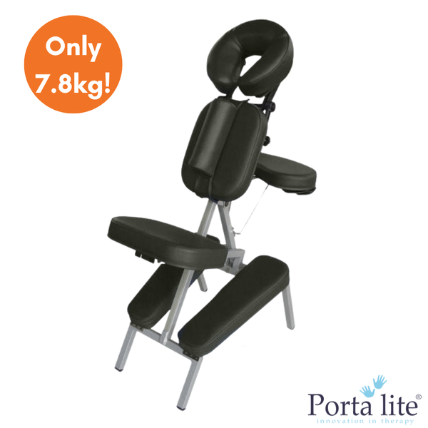 Porta-Lite Advantage Massage Chair with Wheeled Carry Case Black