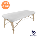 Plush Terry Towel Fitted Couch Cover for Massage Table White Without Breathe Hole