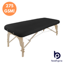 Plush Terry Towel Fitted Couch Cover for Massage Table Black Without Breathe Hole