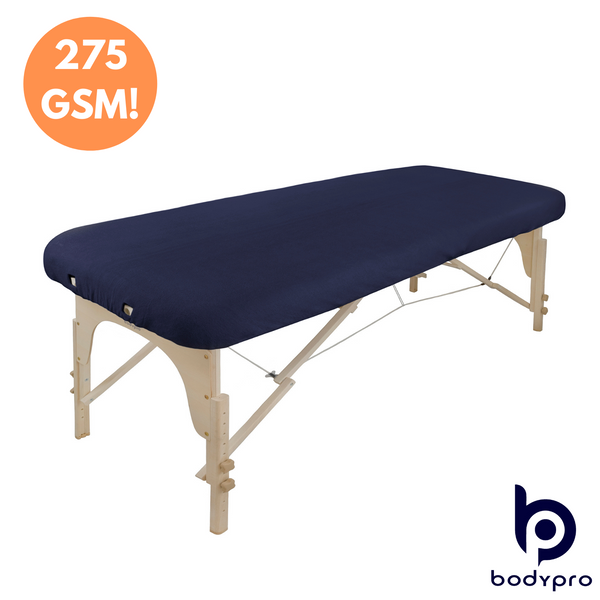Plush Terry Towel Fitted Couch Cover for Massage Table Navy Without Breathe Hole
