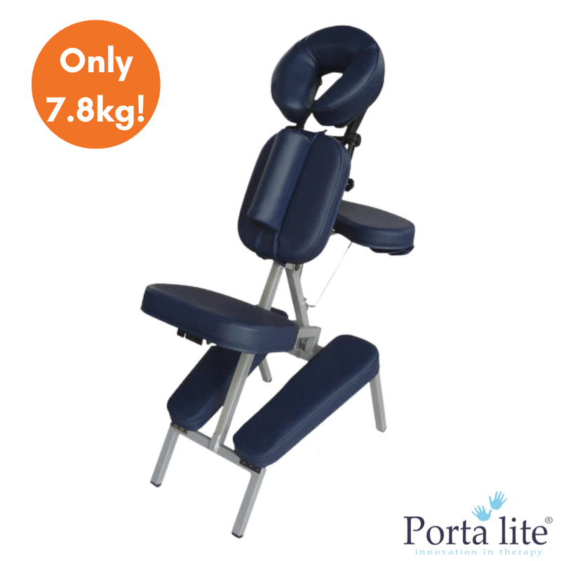 Porta-Lite Advantage Massage Chair with Wheeled Carry Case Navy